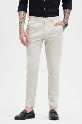 Snitch Slim Fit Men Beige Trousers