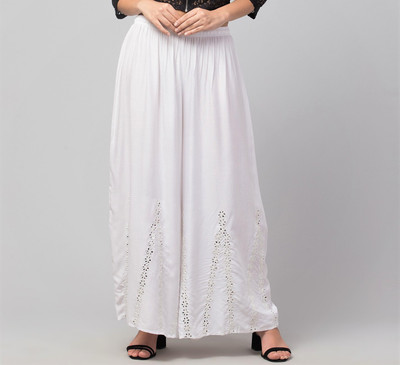 hippolite Flared Women White Trousers