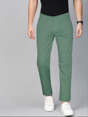 JUST BLACK Slim Fit Men Green Trousers