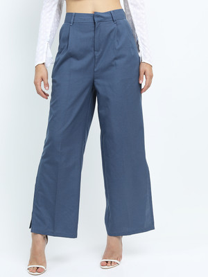 Tokyo Talkies Straight Fit Women Blue Trousers