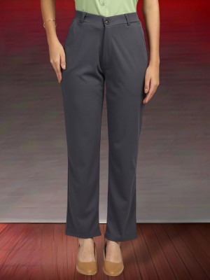 fithub Slim Fit Women Grey Trousers