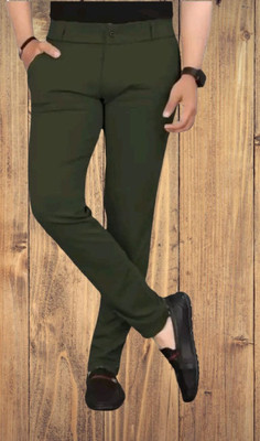 Advikfashion Slim Fit Men Green Trousers