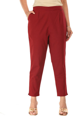 Averill Slim Fit Women Maroon Trousers