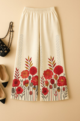 Ayesha j garment Straight Fit Women Red Trousers