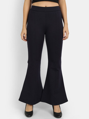 Broadstar Flared Women Dark Blue Trousers