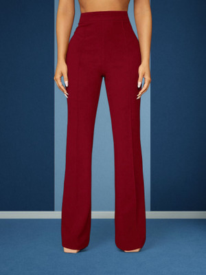 JenilEStore Loose Fit Women Maroon Trousers