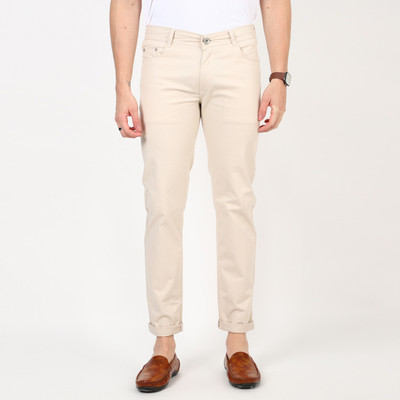 Mentoos Regular Fit Men Beige Trousers
