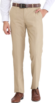 PARK AVENUE Regular Fit Men Beige Trousers
