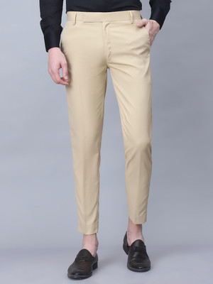 BLEZZA Regular Fit Men Beige Trousers