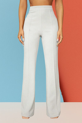 AKOTTY Comfort Fit, Regular Fit Women White Trousers