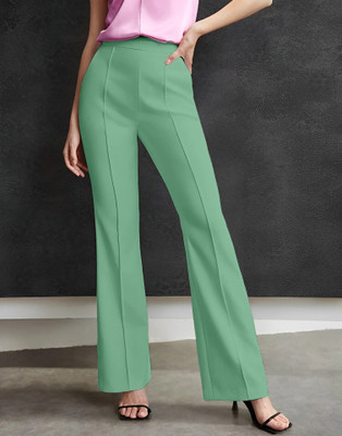 HouseOfCommon Regular Fit Women Light Green Trousers