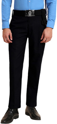 NeedleMan Regular Fit Men Black Trousers