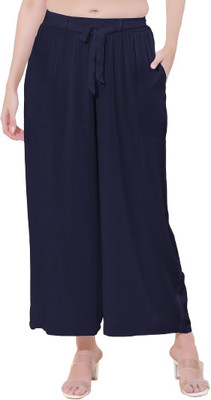 a & h Regular Fit Women Dark Blue Trousers