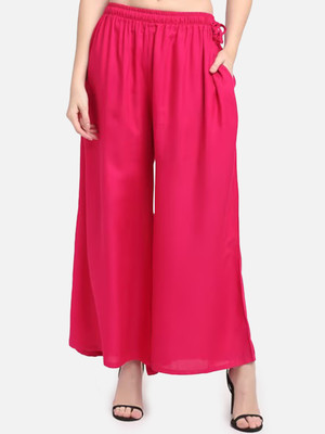 Moda Rapido Flared Women Pink Trousers
