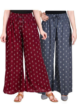 Aarul Fashion Regular Fit Women Grey, Maroon Trousers