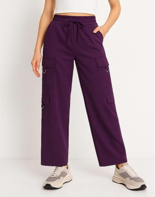 CAVIORA Regular Fit Women Purple Trousers