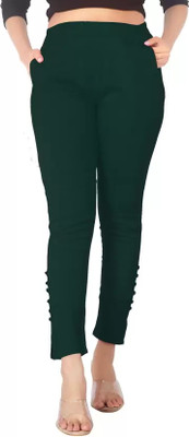 TOLIKE Slim Fit Women Green Trousers