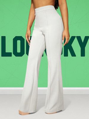 HOC Regular Fit Women White Trousers