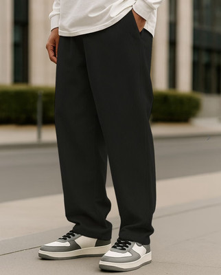 SZN Regular Fit Men Black Trousers
