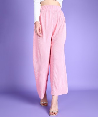 METRONAUT Relaxed Women Polyester Pink Trousers