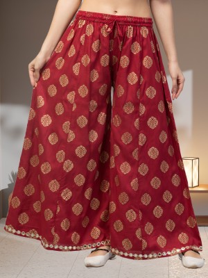 FamBee Flared Women Maroon Trousers