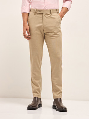 THE BEAR HOUSE Slim Fit Men Beige Trousers