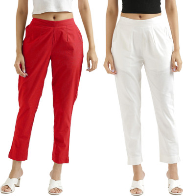 Mast Kalandar Regular Fit Women Red, White Trousers