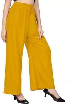 NP TEXTILE CREATION Loose Fit Women Yellow Trousers