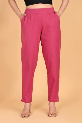 Oxinexx Regular Fit Women Pink Trousers