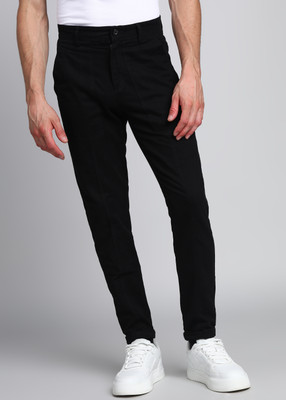 HIGHLANDER Slim Fit Men Black Trousers