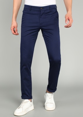 Arrow Sport Slim Fit Men Blue Trousers