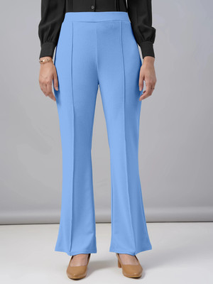 FUBACK Regular Fit Women Light Blue Trousers
