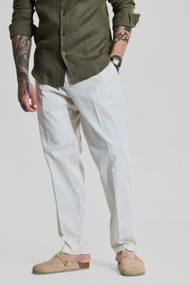 Snitch Regular Fit Men White Trousers