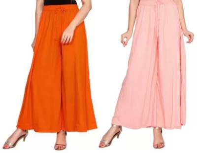 ZIVORY FASHION Flared Women Pink, Orange Trousers