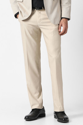 VAN HEUSEN Slim Fit Men Beige Trousers