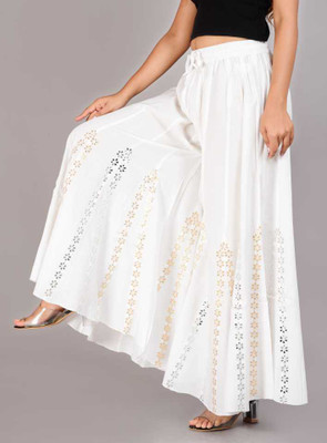 crazetrend Flared Women White Trousers