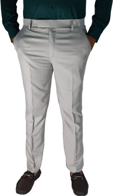 BAKIS BOREN Regular Fit Men Grey Trousers