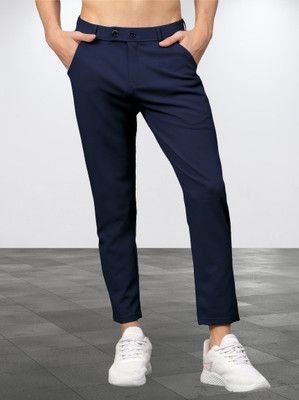 P S Traders Slim Fit Men Black Trousers