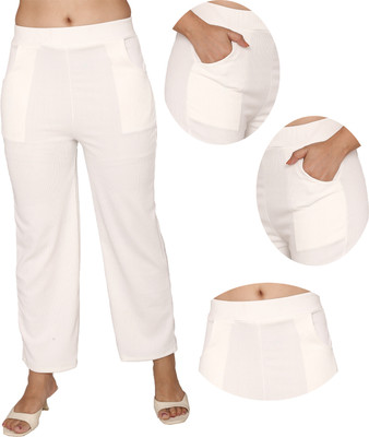 Fashion Bazaar Regular Fit Women White Trousers