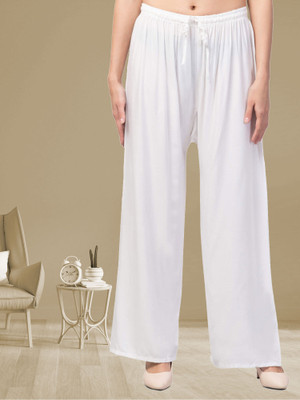 Shaukiya Relaxed Women White Trousers