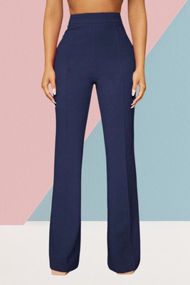 SKD TRENDZ Comfort Fit, Regular Fit Women Dark Blue Trousers