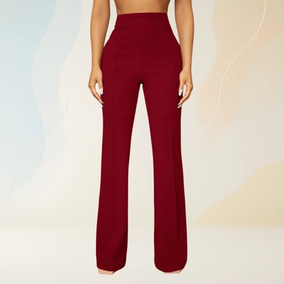 Anitafashion Loose Fit Women Maroon Trousers