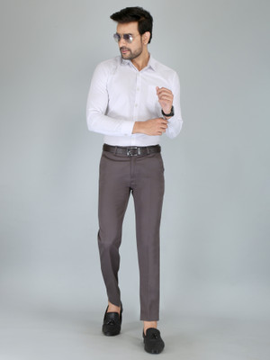 Kurus Regular Fit Men Grey Trousers