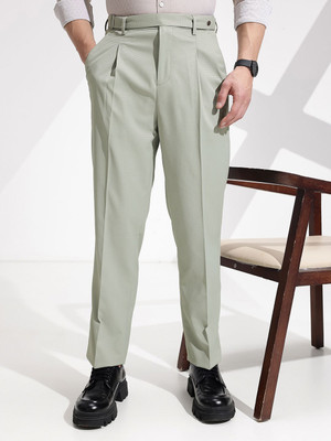 encore by INVICTUS Regular Fit Men Green Trousers