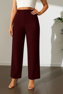 KARIMA INETERNATIONAL Regular Fit Women Maroon Trousers