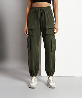 Q-Rious Regular Fit Women Green Trousers