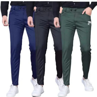 PV STORE Regular Fit Men Green, Black, Blue Trousers