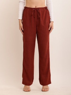 Nobarr Regular Fit Women Brown Trousers