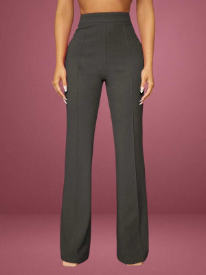 HouseOfCommon Regular Fit Women Grey Trousers