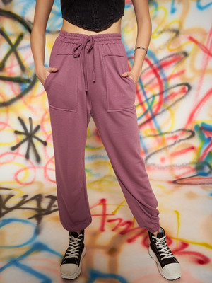 KASSUALLY Regular Fit Women Purple Trousers